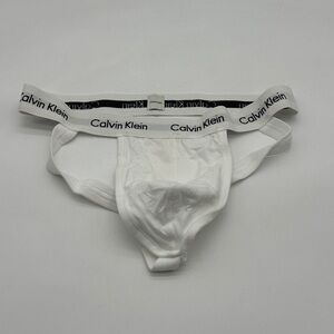 Calvin Klein CK men white cotton jock strap jockstrap underwear large